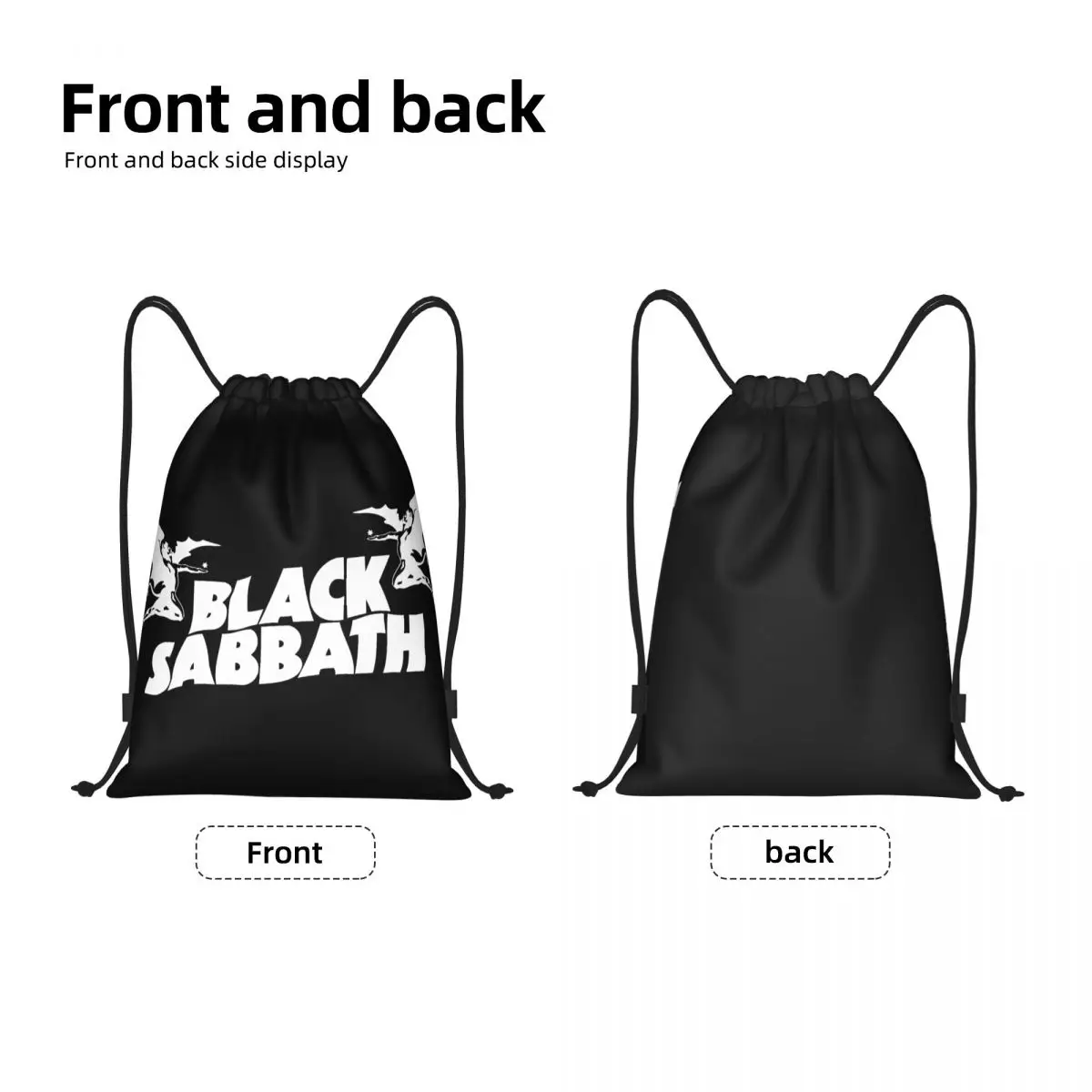 Black Sabbathe Multi-function Portable Drawstring Bags Sports Bag Book Bag For Travelling