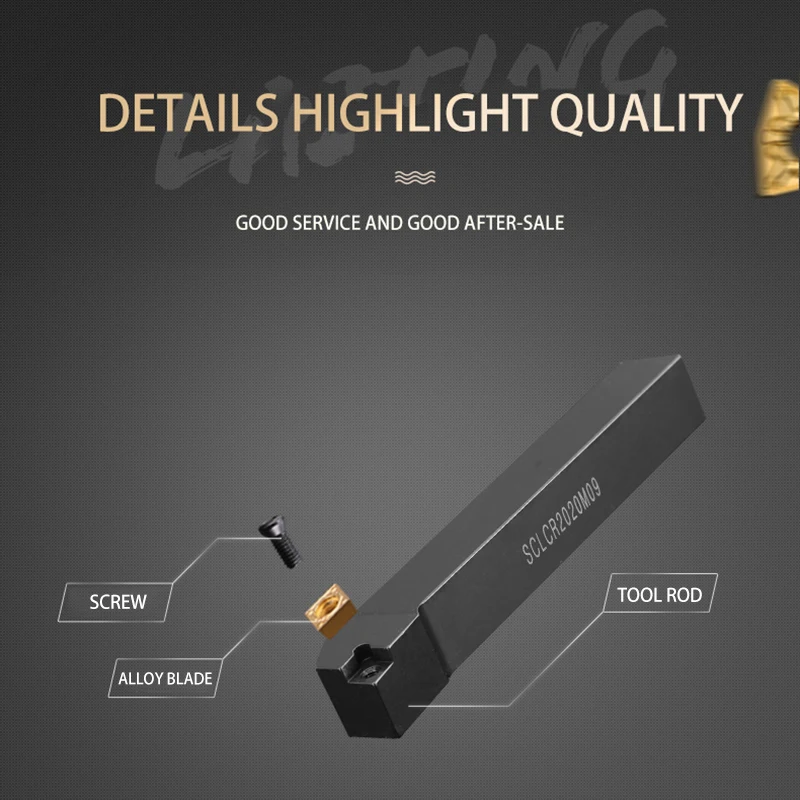KaKarot External Turning Tool SCLCR1212H09 SCLCR1616H09 SCLCR2020K09 Carbide Inserts CCMT060204 Lathe Tool Cutting Tools 1 Set