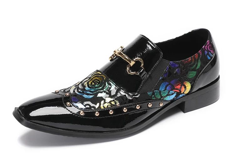 BOARD Herbst Herrenschuhe Spike Luxuriöse Persönlichkeit Bankett Niete Tigerkopf Druck Formelle Kleidung Schuhe – Detail 11