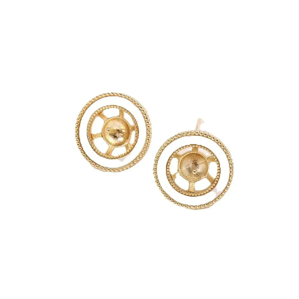 19 Style Pearl Stud Earrings Setting Base 14K Gold Simple Fashion Temperament Handmade Diy Jewelry Making Findings&Components