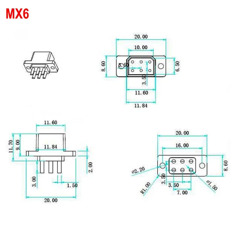 5Pairs MX-6 Pins VTOL Servo Connectors Fast Connect Male Female Plugs Model Accessories Rudder Adapter for RC Turbojet Drone