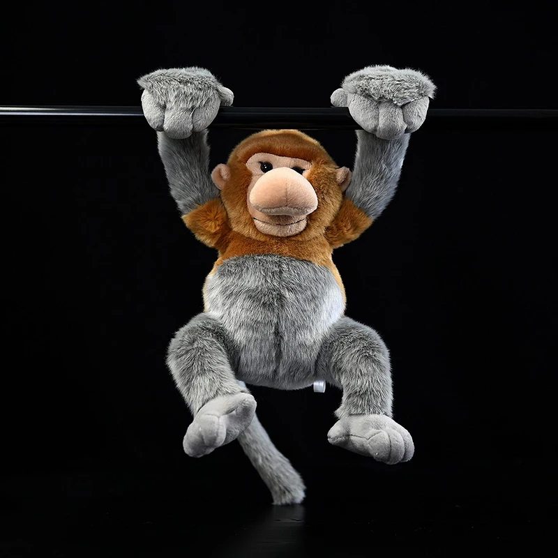 

High Fidelity Nasalis Larvatus Plush Toy Cute Soft Monkey Soft Plushie Lifelike Stuffed Animal Simulation Doll Gift