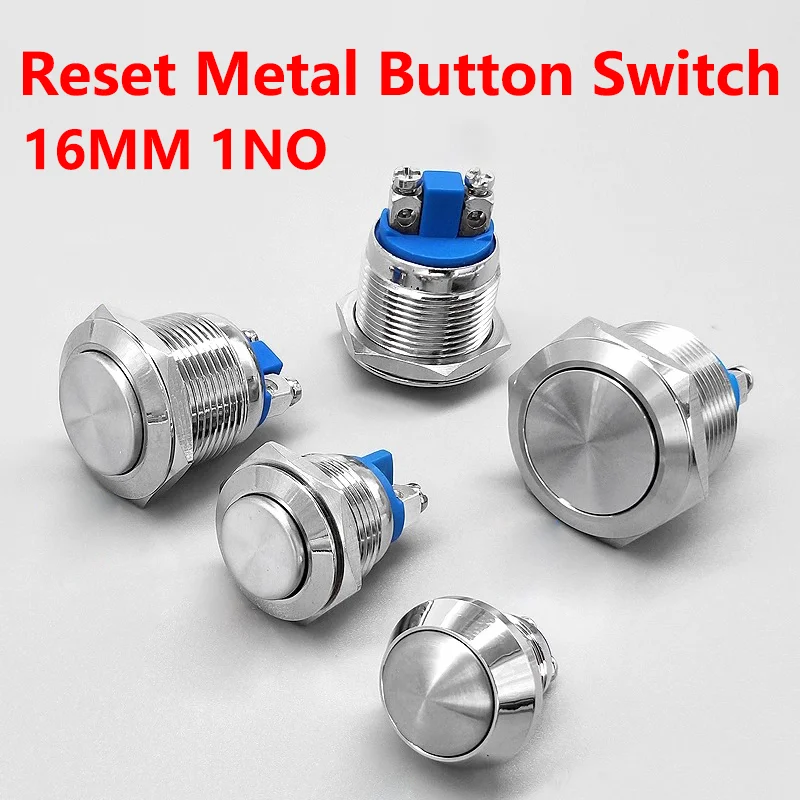 

5PCS 16mm Momentary Reset Metal Push Button Switch High Flat Head Sphere Waterproof Screw Terminal Car Doorbell PC Power Switch