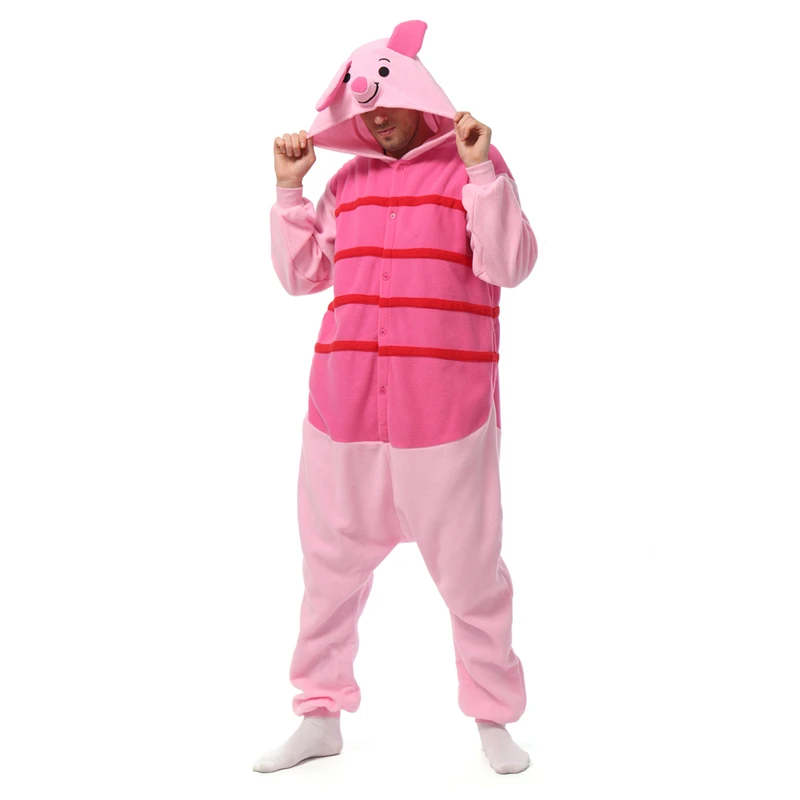 Kigurumi-Pyjama Cochon Dessin Animé pour Adulte, Femme et Homme, Animal, Homewear, Halloween Cosplay, Costume de ixmédia