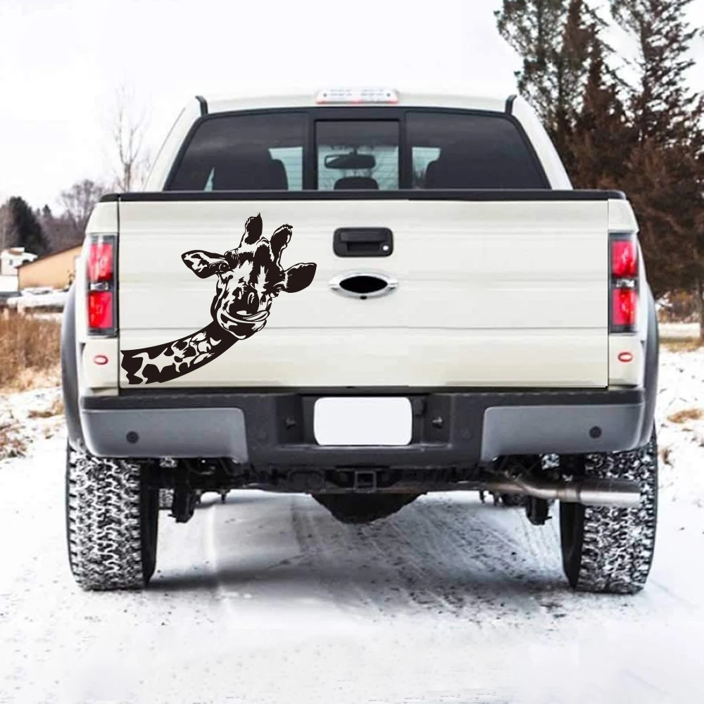 

Мультяшный жираф, голова животного, зоопарк, автомобильная наклейка, наклейка для автофургона, пикапа, задняя дверь, лобовое стекло, виниловый декор