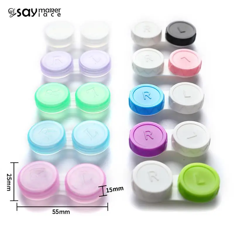 

10Pcs Random Contact Lens L+R Cases Storage Holder Soaking Container Travel Accessaries