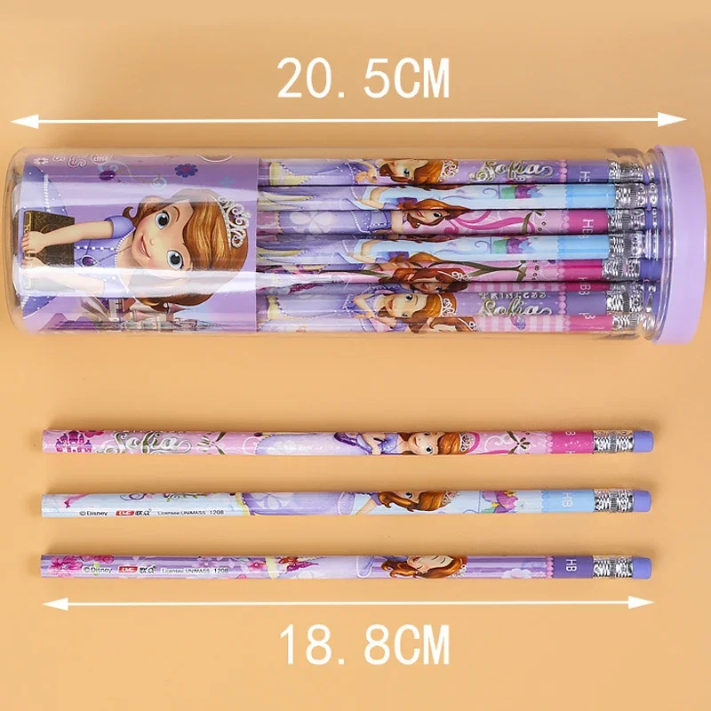 Disneyhb Anime Pencil Primary School Students Writing Pen Aisha Mickey Barrel With Eraser Headchildren Cartoon Write Supplies