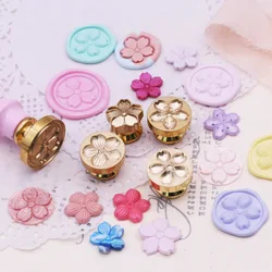Brass Wax Seal Stamp Fire Lacquer Greetings Sakura roses Seals Wedding Invitation Sealing Diy Wax Stamp tool