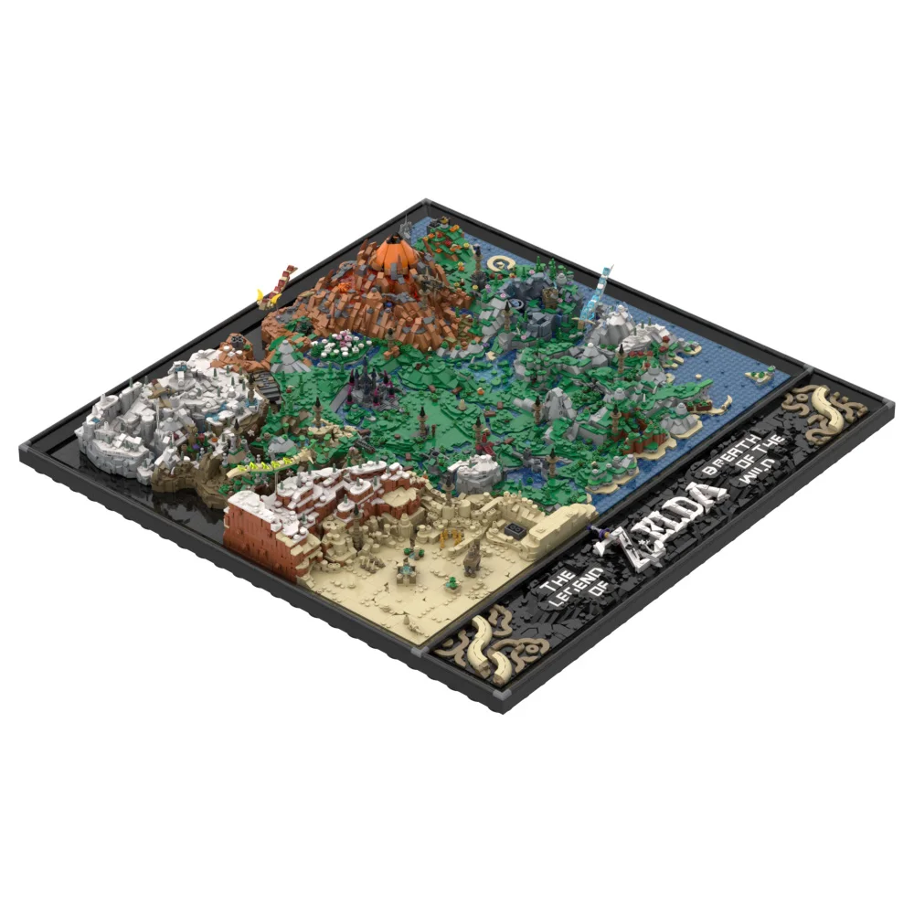 

Gobricks MOC Zeldaed Temple of Time Карта мира Строительный блок Гирула Таанта Великий мост Замок Кирпичи Модель игрушки Gfit
