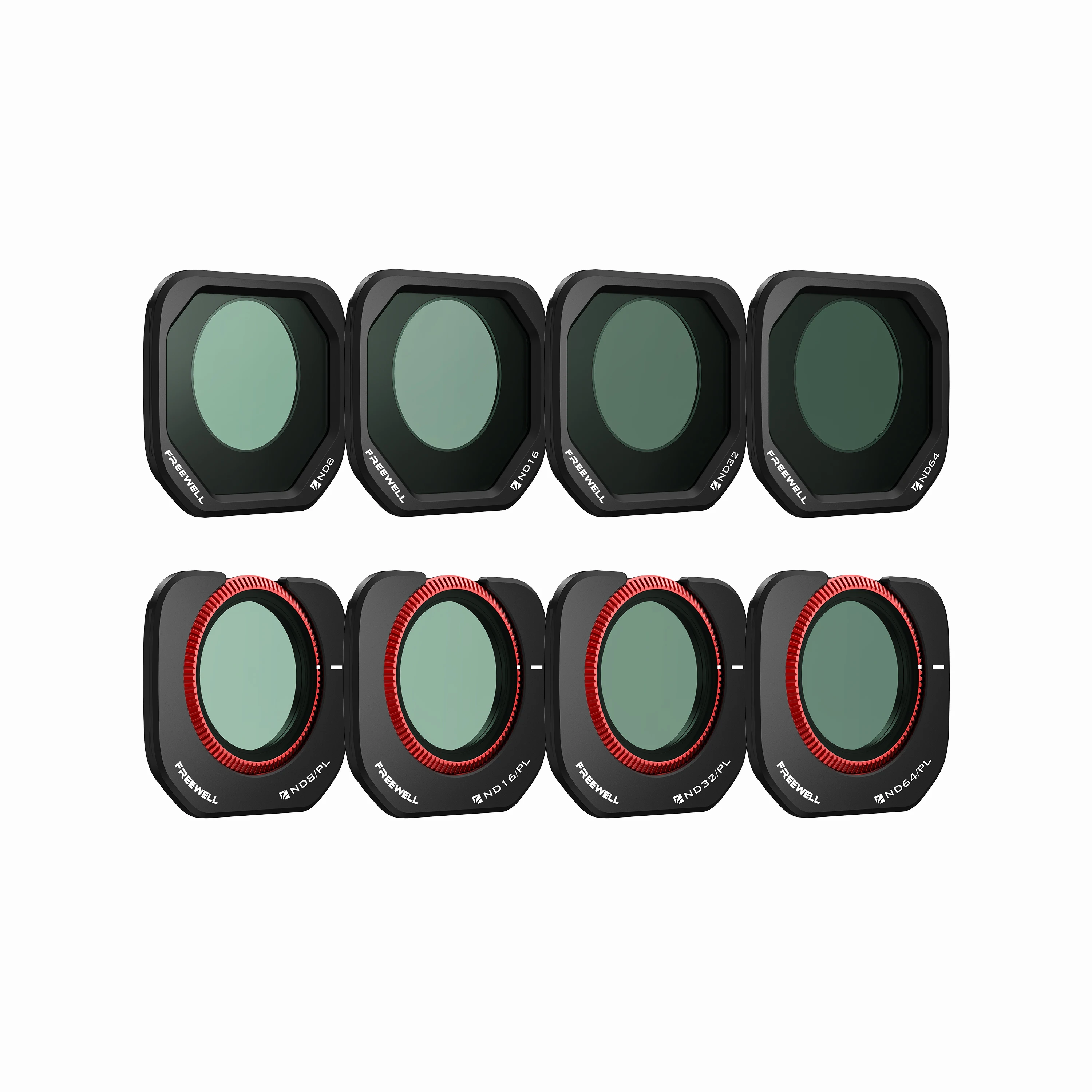 Freewell filterset, verpakking met 8/12 filters, inclusief ND-, ND/PL-, CPL- en LPR-filters, en een Glow Mist-filter, voor Insta360 Luna Pro – accessoires voor fotografie.