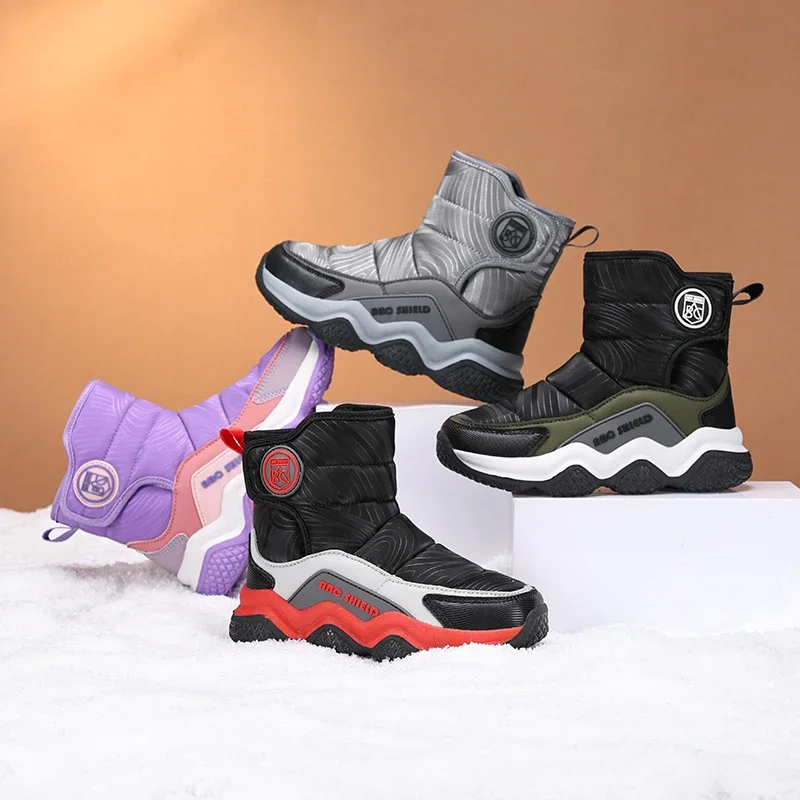 Hot Sell Girls Boots Children Snow Boots For Boys Fashion Sneakers Winter Kids Warm Snow Boots Sport Fashion Leather Shoes