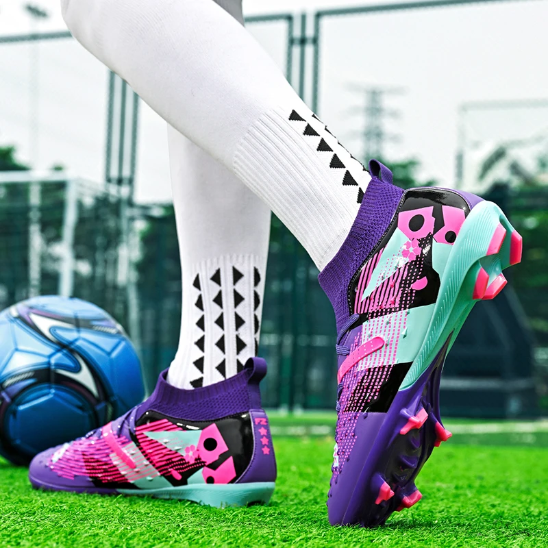 

Purple Football Shoes for Men And Women Professional Soccer Cleats Training Shoes for Outdoor Artificial Grass