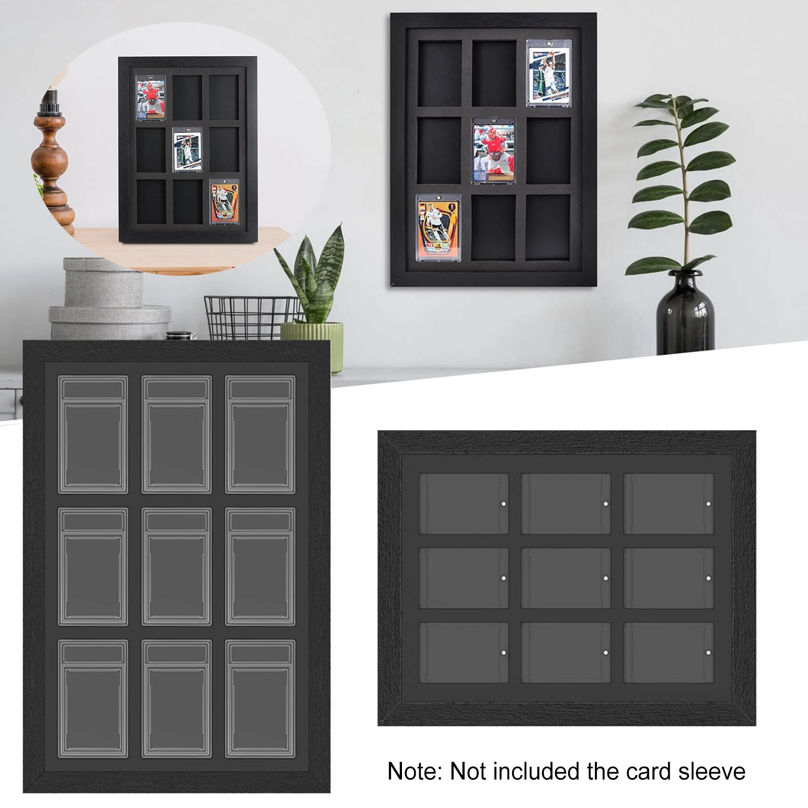 

9grid Plastic Card Brick Wall Display Stand for Collectible Cards Artwork Memorabilia Card Display Stand Memorabilia Collectors