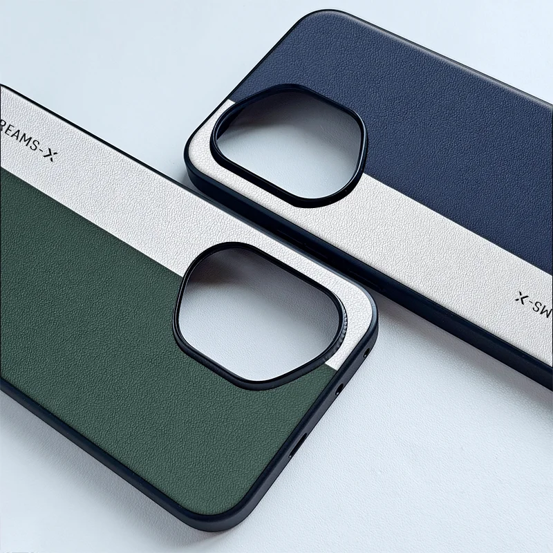 สําหรับ Honor 400 400 Pro International Edition ธรรมดาหนังบล็อกสีคู่ Anti-DROP Anti-ลายนิ้วมือเคสโทรศัพท์