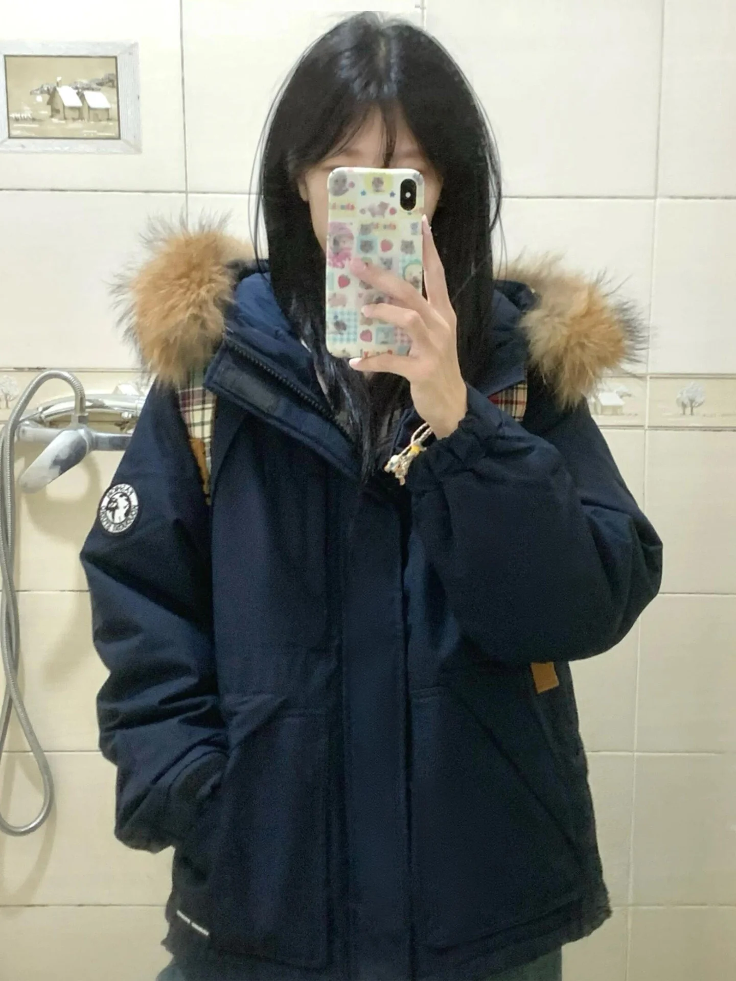 

Parkas Street Womens Fall High-Street Outerwears Slim-Fitting Windbreakers Waterproof Fashionable Split Thickened Plush Korean