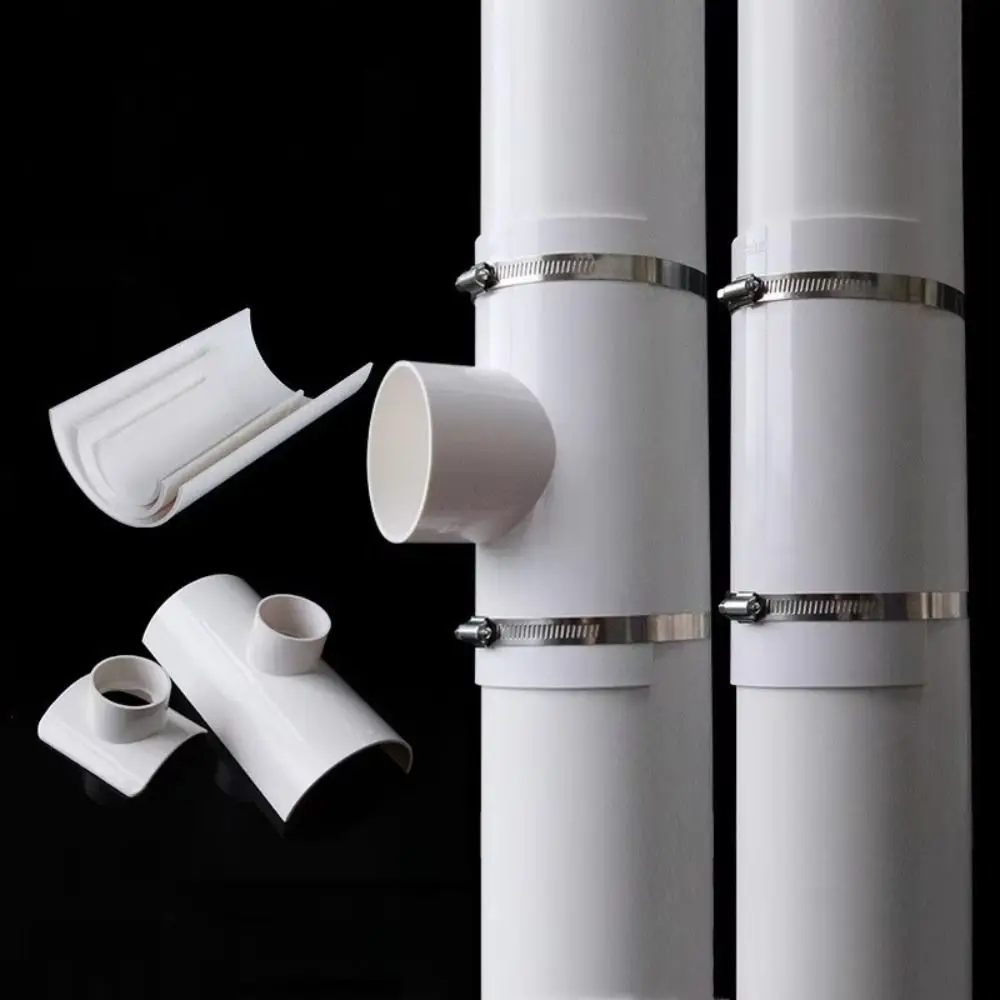 New PVC Tube Repair Patch White Open Tee Pipe Joint 50 75 110 Tube Connectors Outdoor