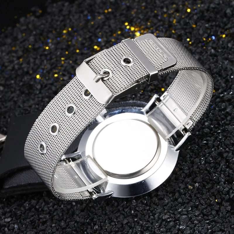 Relojes de cuarzo ultradelgados para mujer, pulsera de malla de acero inoxidable, informal, marca famosa