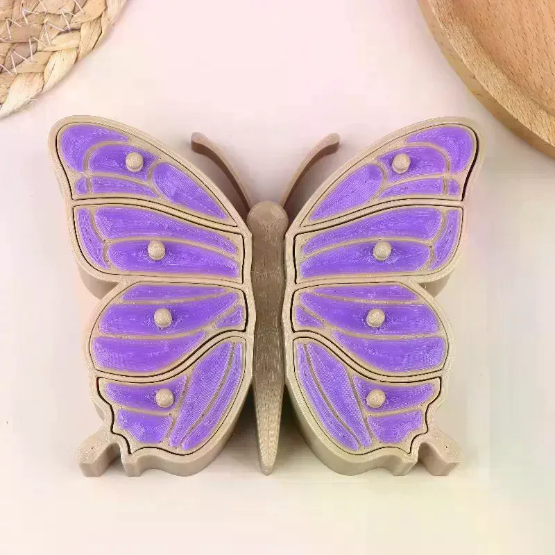 

Large Butterfly Capacity Jewelry Box Luxury Multi-layered Necklace Pendant Display Box Trinket Box Desktop Storage Decorations