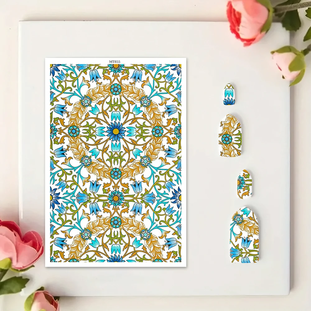 Ethnic Style Flower Ocean Waves Soft Ceramic Earrings Water Soluble Disposable Sticker for Diy Jewelry Making Decal