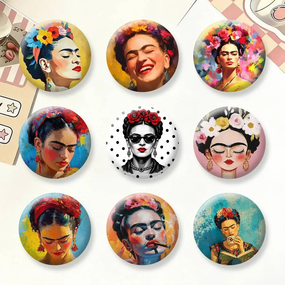 Artist iconic F-Frida K-Kahlo Button Pins Backpack Clothing Decor Brooch Badge Jewelry Gifts for Kids
