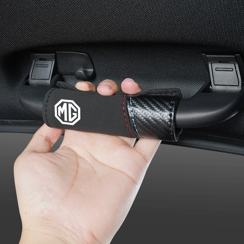 أغطية مقبض السيارة من جلد البولي يوريثان وسادة حماية قبضة اليد المقاومة للانزلاق لـ MG 4 5 6 7 Cyberster ES5 ONE MG5 Scorpio ZS HS MARVEL-R EZS