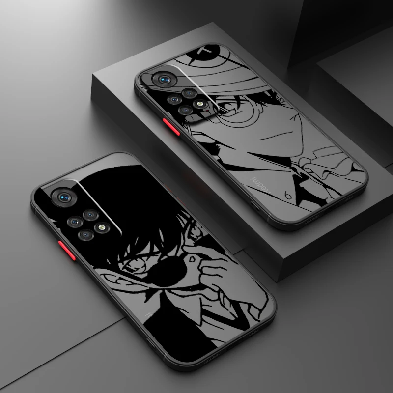 Anime D-Detective C-Conan Boy Frosted Translucent For Redmi 8 8A 9A 9C 9AT 9 9T 10X 10A 10C 10 11A 12C 12 13C 5G Funda