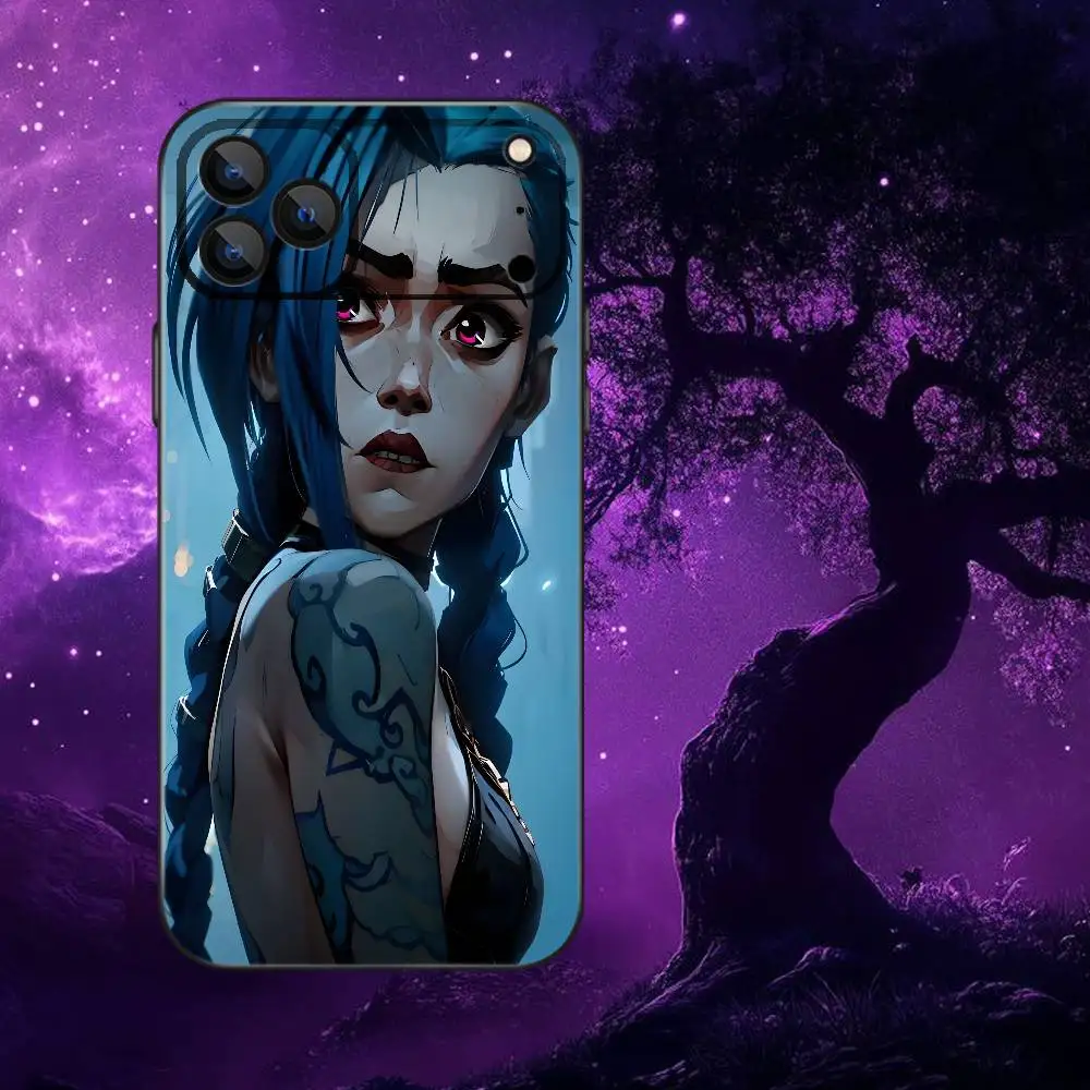 Anime J-Jinx-X Phone Case For iPhone 17,16,15,14,13,12,Pro,Max,Plus,E,SE4,Air,Mini Black Soft Box