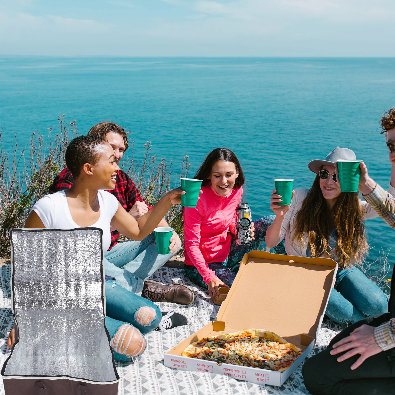 

1pc Fresh Keeping Aluminum Foil Bag Insulated Meal Tote Portable Bento Storage Lunch Cooler Heat Preservation Reusable Food