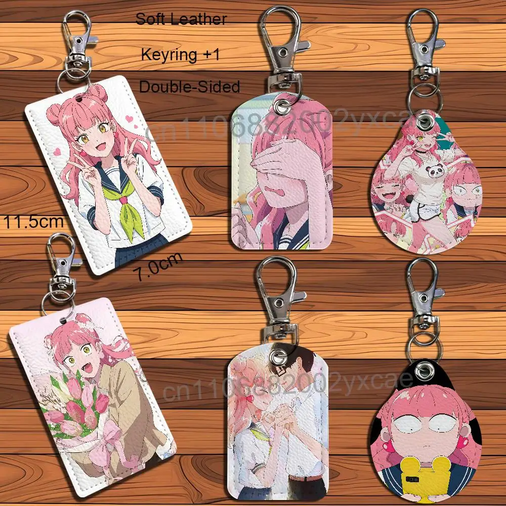 Miyu Suzuki You and I Are Polar Opposites Leather Card Holder with Exquisite Keychain purpose Case for Metro ID Access Control