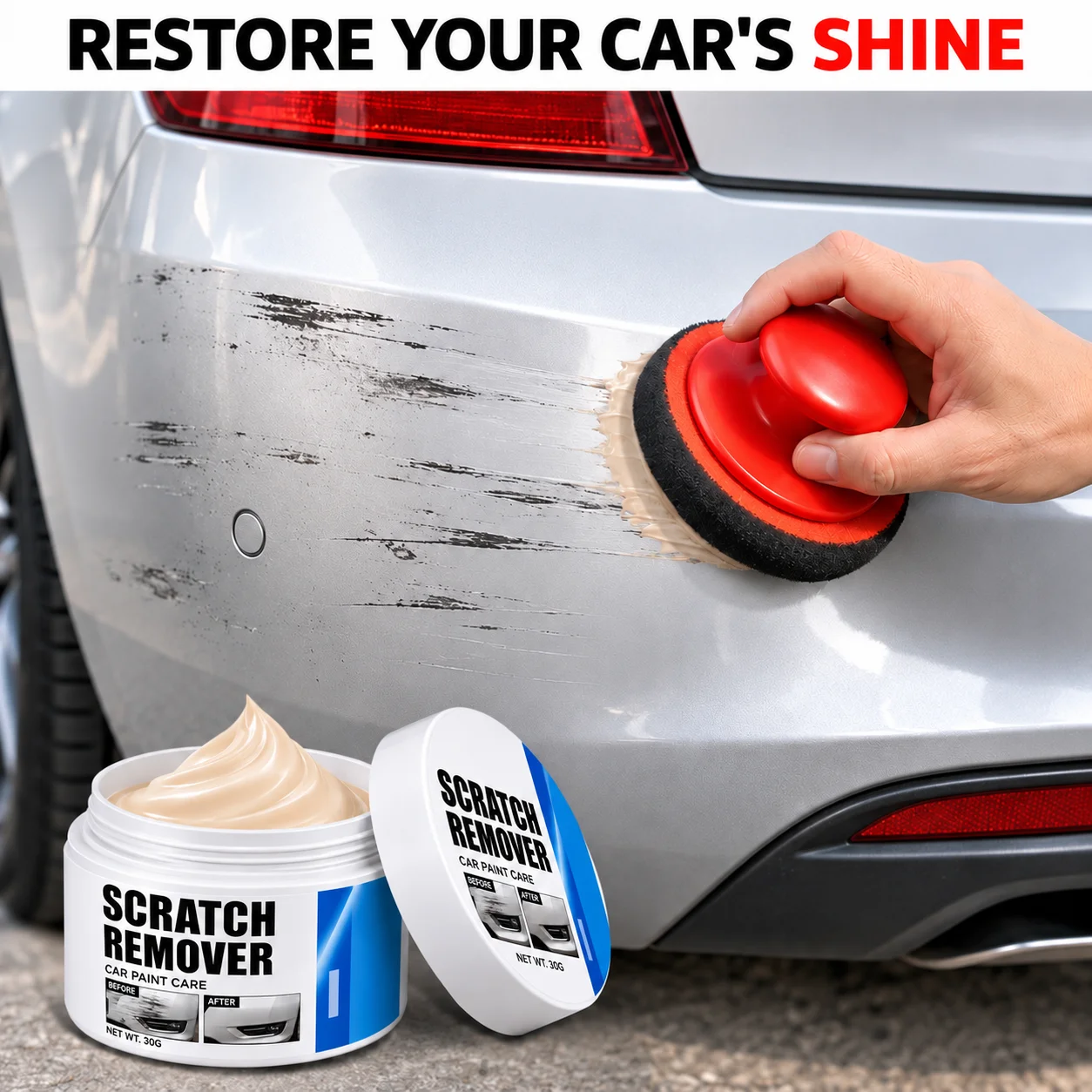 Car Scratch Repair Paste Removes Scuffs and Light Scratches Easy to Use for All Paint Colors