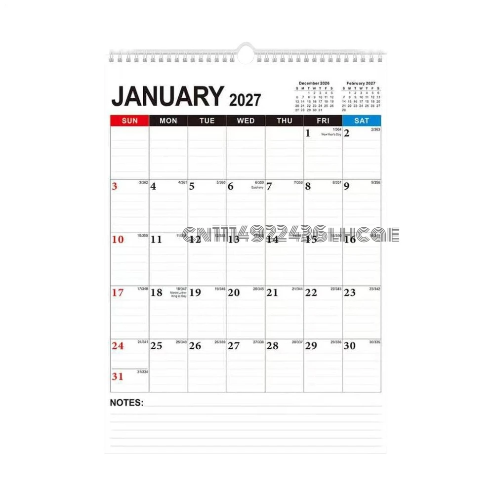 2027-2028 Monthly Calendar No-Bleed Paper Schedule Memo Ornament Jan 2027-June 2028 Wall Planner for Classroom Dorm