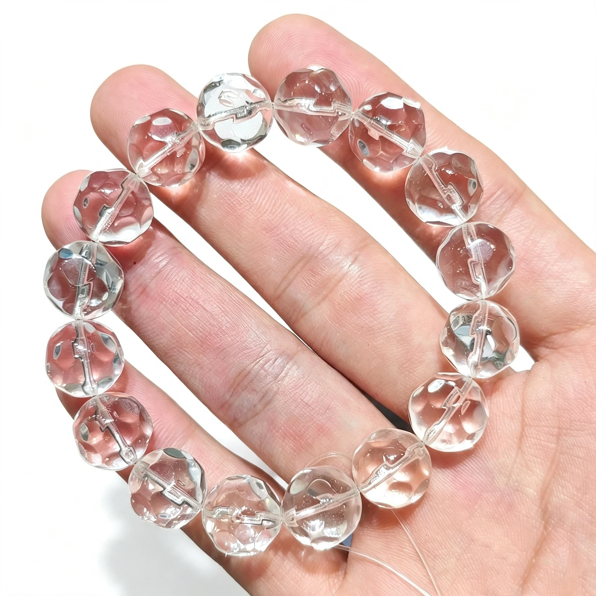 natural-clear-quartz-faceted-pineapple-cut-bead-bracelet-10mm-12mm-clear-crystal-gemstone-bracelet