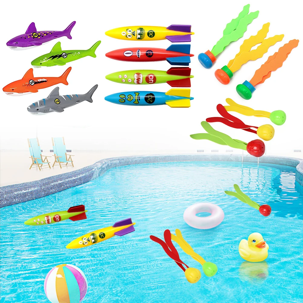 4Pcs Pool Games Sinking Toy Multicolor Cartoon Pool Sinking Toys Creative Swim Dive Toy Set Swimming Pool Accessories