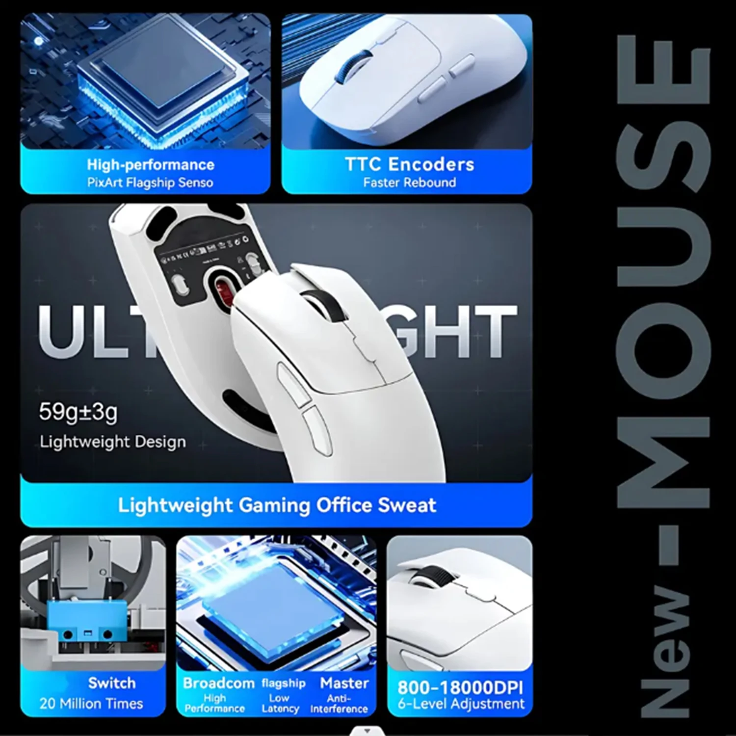 2.4G ماوس لاسلكي صامت مع استقبال USB قابل للتعديل DPI 1600 مريح الفئران الصامتة ملحقات الكمبيوتر المحمول #6