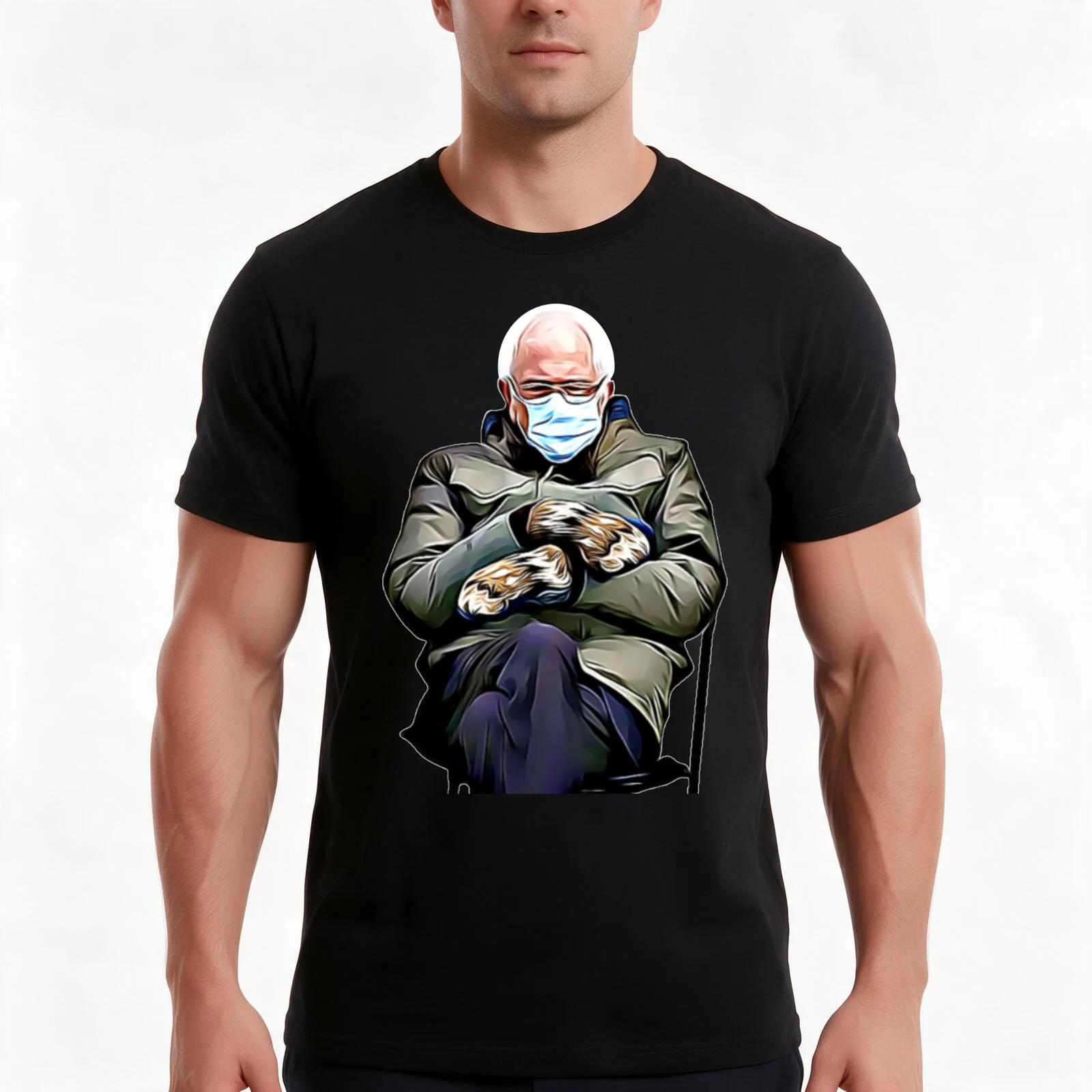 Bernie Sanders Mittens T-Shirt Summer Casual Cotton Tee Oversized Streetwear Tops Vintage Graphic Print Unisex Men Women