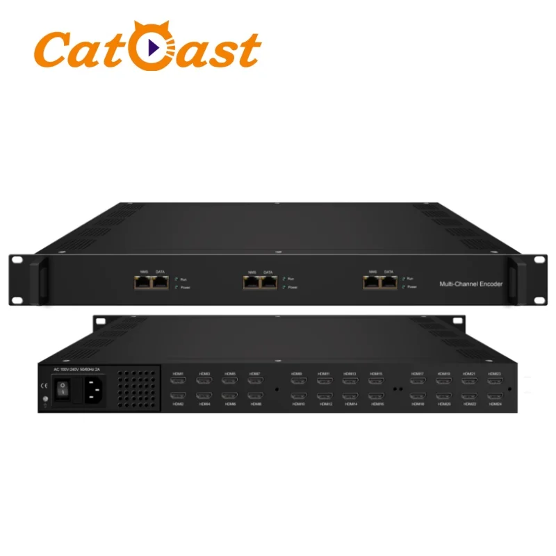 Multi-Channel HD network Encoder 24 HD input IP output MPEG4 IPTV Encoder with SRT RTMP HTTP HLS protocol