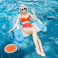 Inflatable Pool Float with Cup Holders Pool Floaties Floating Pool Chair for Adults Swimming Pool Party Summer Water Fun