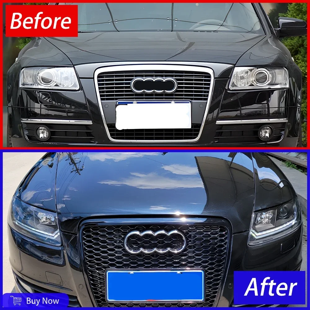 لأودي A6 2005-2008 نمط سيارة الجبهة مصابيح الجمعية ترقية جودة عالية عالية تكوين LED المزدوج العارض عدسة اكسسوارات السيارات #2