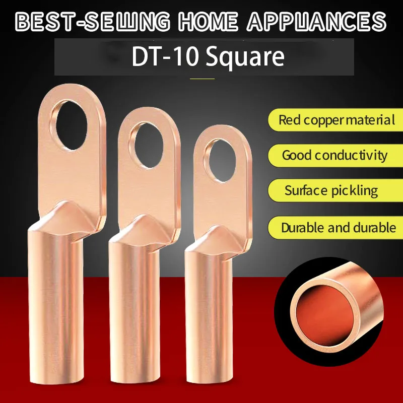 DT copper nose terminal copper pure copper wire nose-ear connector 25/50/70/90 square 16 tin-plated oil plugCable and wire conne