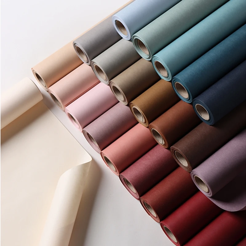 60cmx6Metres  Waterproof Roll Flower Solid Color Packaging Papers Supplies Toughness Tear Resistant Gift Bouquet Wrapping Paper