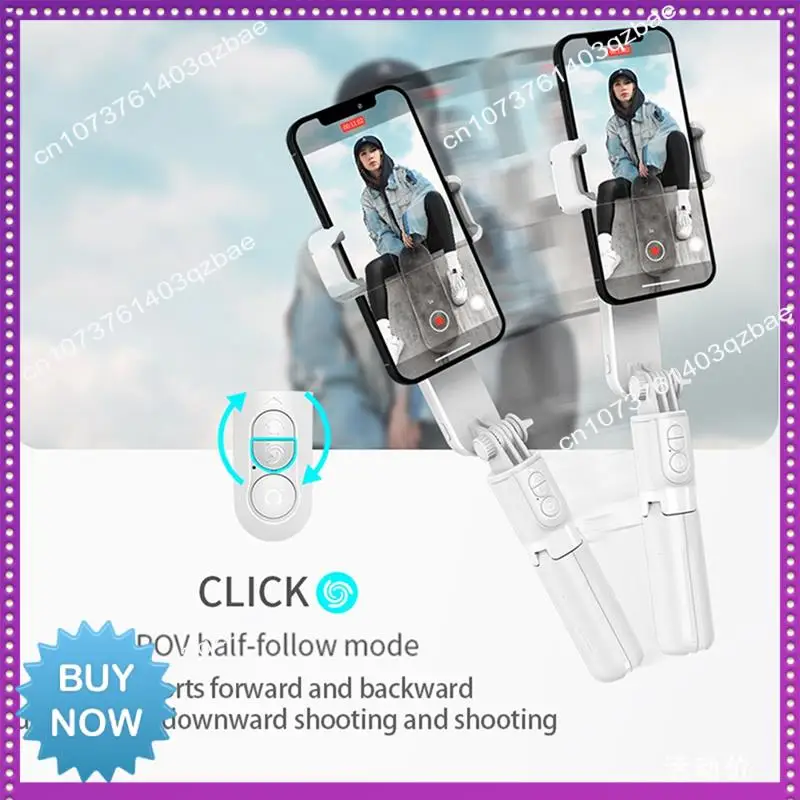 Hot Ltem Handheld Gimbal Stabilizer Bluetooth Selfie Stick Holder Adjustable Fill Light Selfie Stand For Smartphone Easy Install