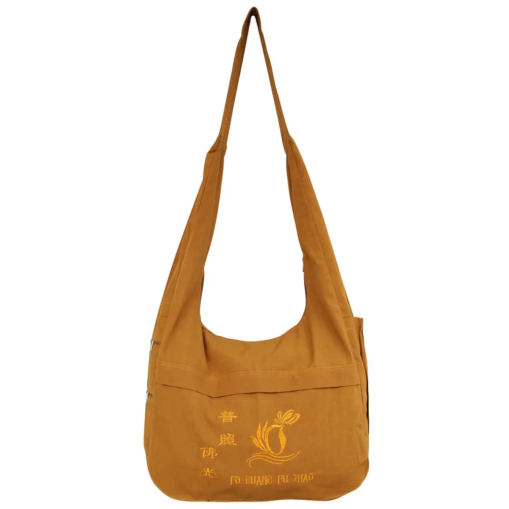 

Sling Scriptures Pouch Monk Bag Large Capacity Ethnic Style Crossbody Organizer Storage Daily Use Jewelry Sundries Gift