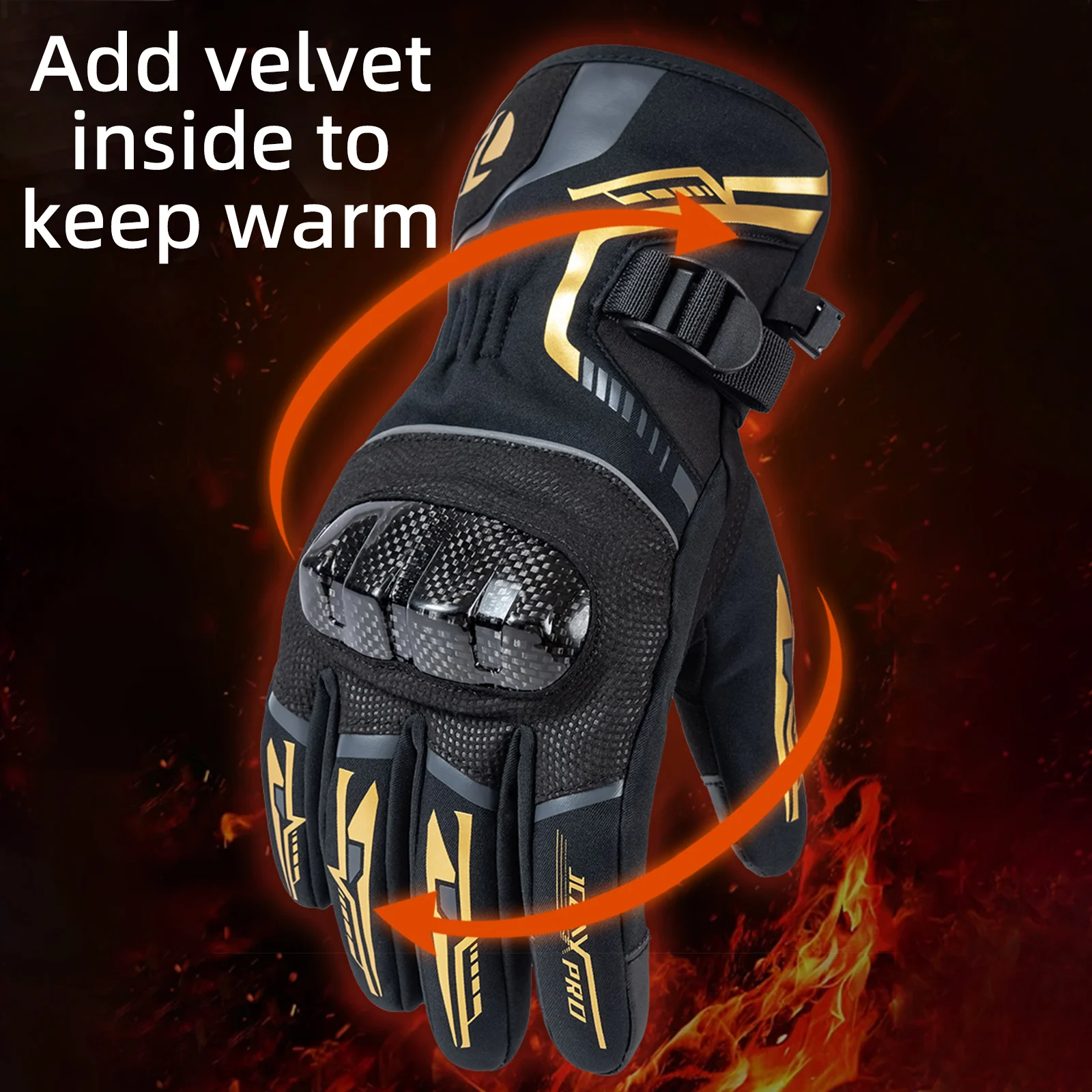 

Motorcycle Riding Gloves Men Women Touchscreen Motocross Gloves Carbon Fiber Protective Winter Warm Motorbike Gloves Waterproof