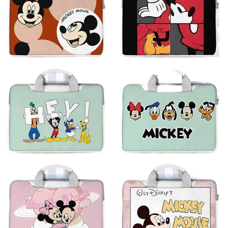 Disney Anime Mickey Mouse Laptop Bag Cute Large Capacity Tablet Storage Cartoon Handbag Computer Bag 12 13 14 15 16 17 inches