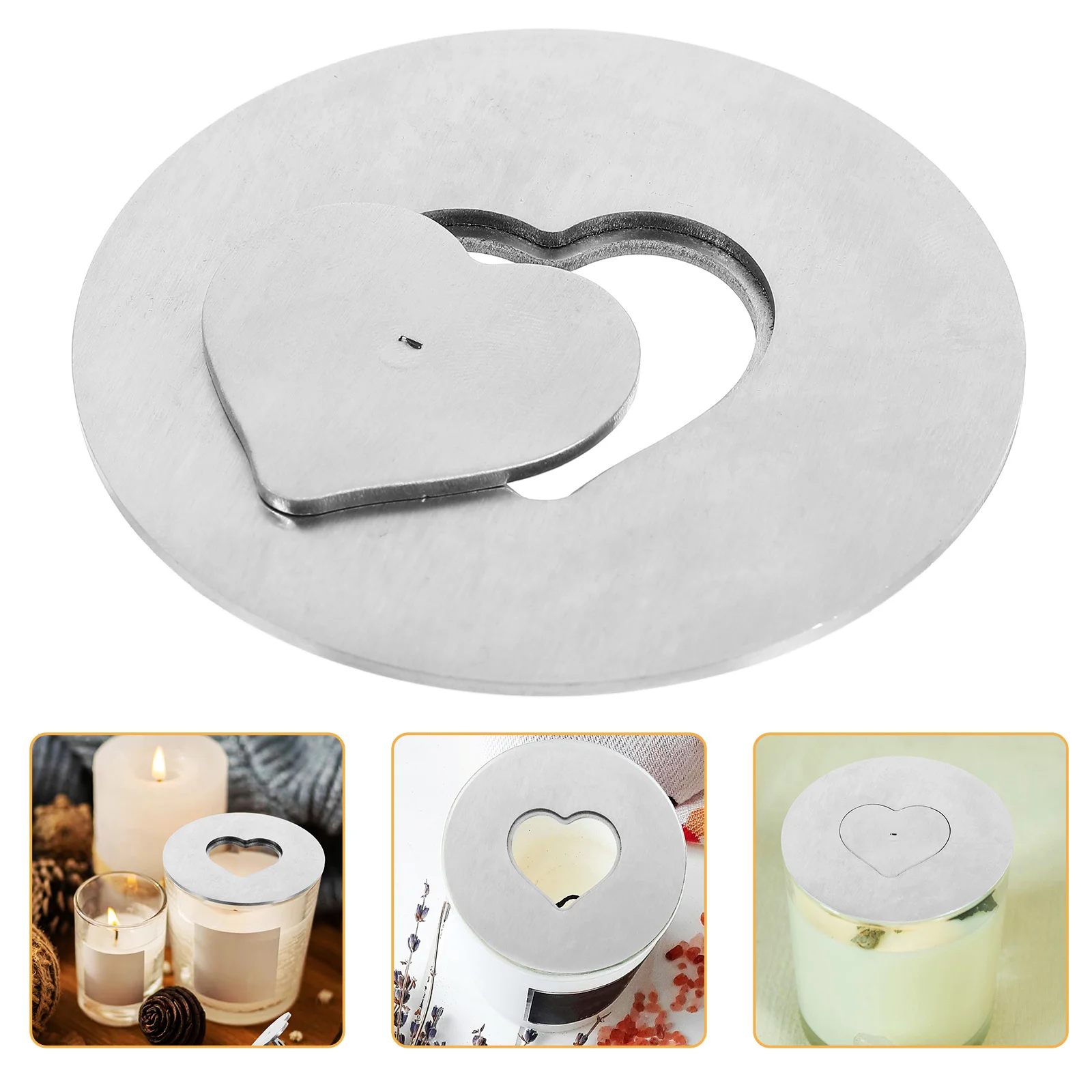 

1pc Stainless Steel Jar Cover Rust Resistant Flame Extinguishing Lid For Indoor Decorative Holder Shade
