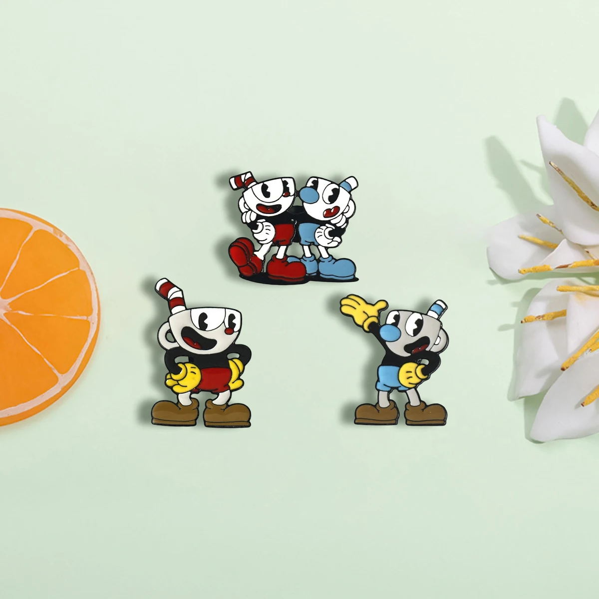 Cartoon Anime Teacup Head Enamel Brooch Cute Funny Lapel Coat Pin Backpack Hat Metal Badge Cosplay Jewelry Accessories Gift image 4