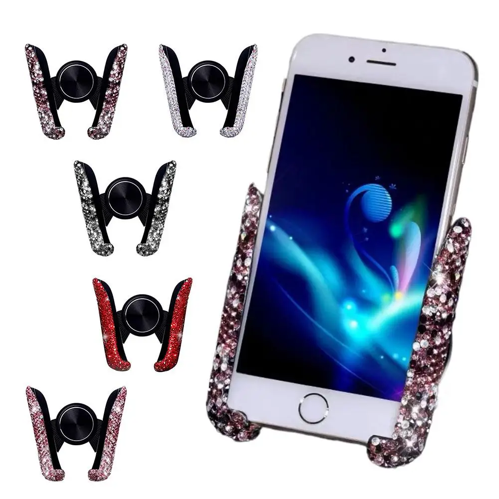 

Автомобильный держатель для телефона с кристаллами, крепление на воздуховод, подставка для смартфона, со стразами, женский держатель для телефона, аксессуары для салона автомобиля