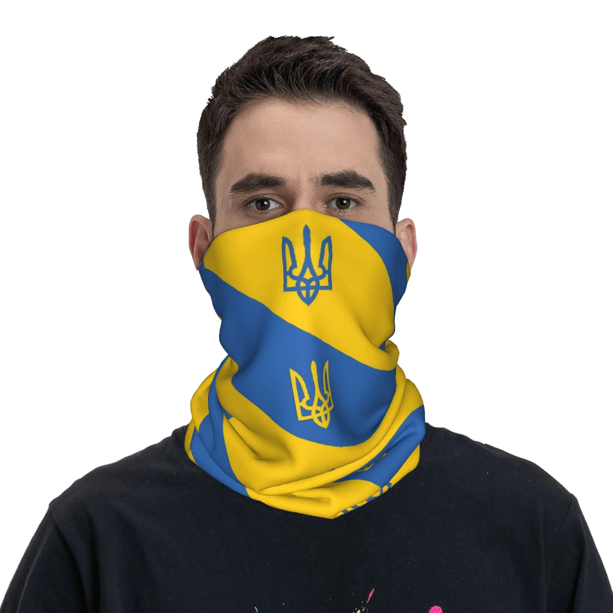 Ukraine Flag Bandana Neck Gaiter Printed  Balaclavas Face Scarf Multi-use Headband Running Unisex Adult All Season