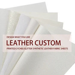 Faux Leather Sheets Custom Made Lychee Glitter Synthetic Leather Vinyl Fabric DIY Earrings Bows