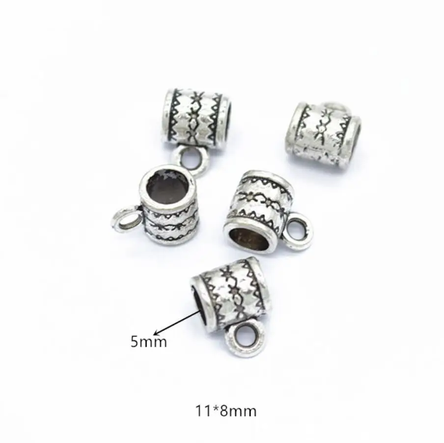New 150pcs Bail bead Connector Charms 11*8mm Antique Silver Necklace Clasps for DIY Jewelry Findings Accessories F0081